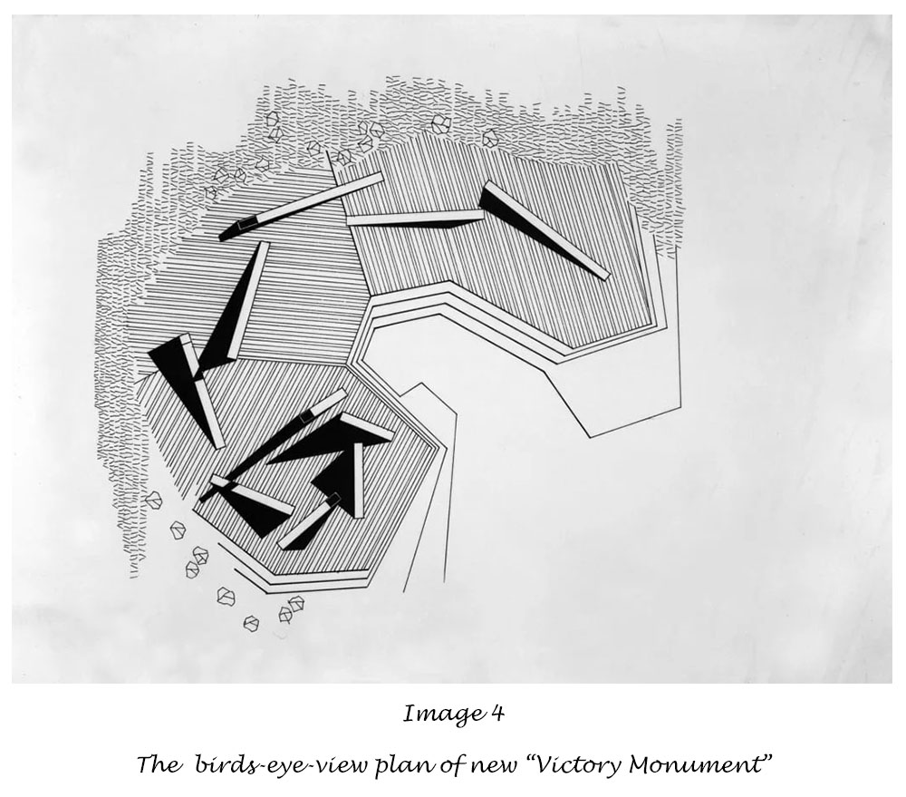 The plan of Zafer Victory Monument Dumlupinar Kutahya Turkiye Turkey